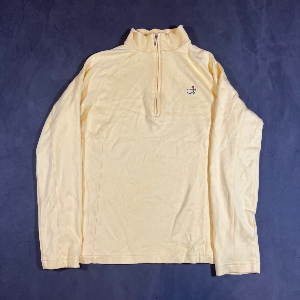 Magnolia Lane Masters 1/4 Zip Pullover Women Small Yellow Pima Cotton Augusta